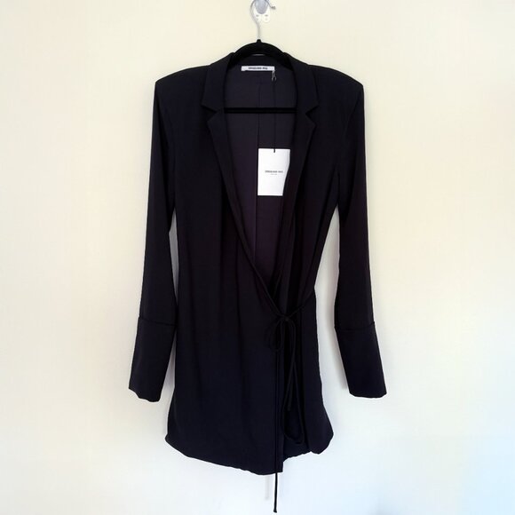 NWT Orseund Iris Boxy Crepe Wrap Mini Dress in Black - Size S - Picture 4 of 5